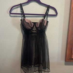 Beautiful sleepwear see-through mesh black with tags one piece only